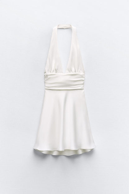 DivaElla™- Satin Halter Dress