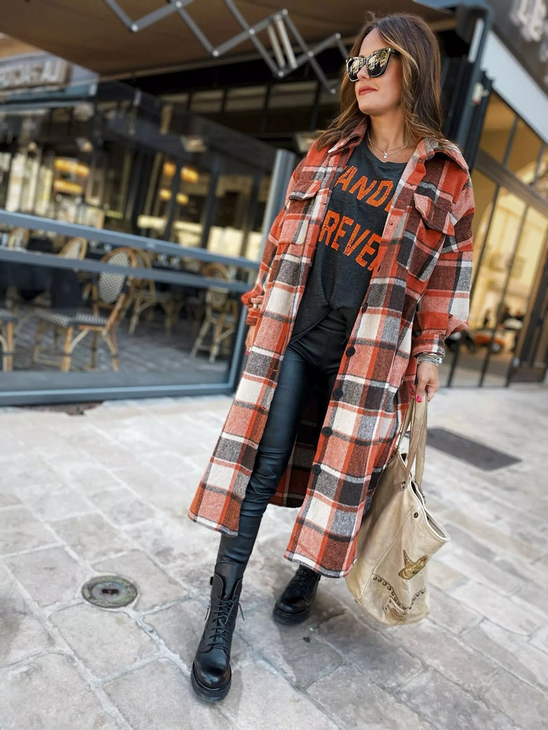 DivaElla™- Long Flannel Coat