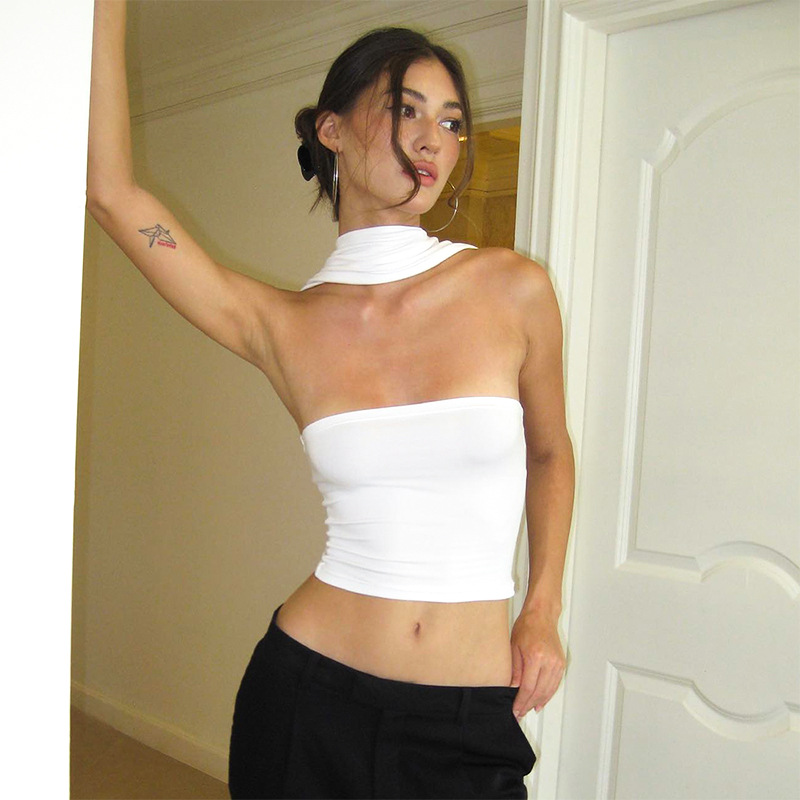 DivaElla™- Elegant Ruched Backless Top