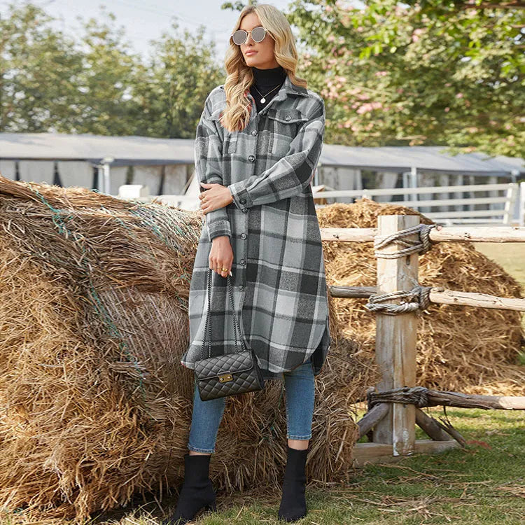 DivaElla™- Long Flannel Coat