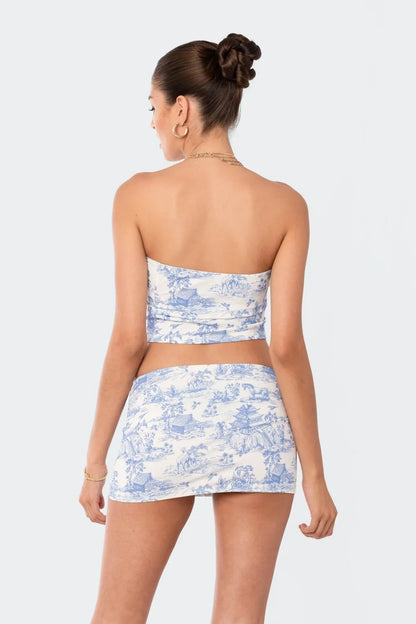 Delft Print Strapless Set