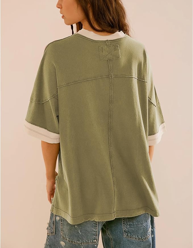 DivaElla - Oversized Crewneck T-Shirt