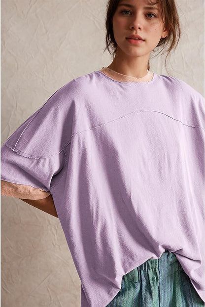 DivaElla - Oversized Crewneck T-Shirt