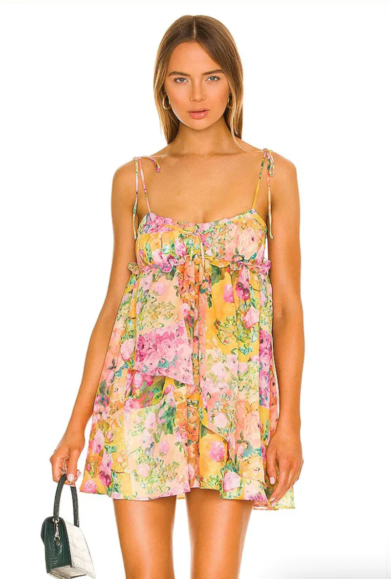 LOVE FLORAL MINI DRESS