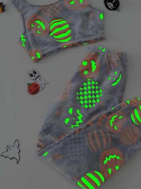 DivaElla™- Two-piece Glowing Halloween Pajamas Set