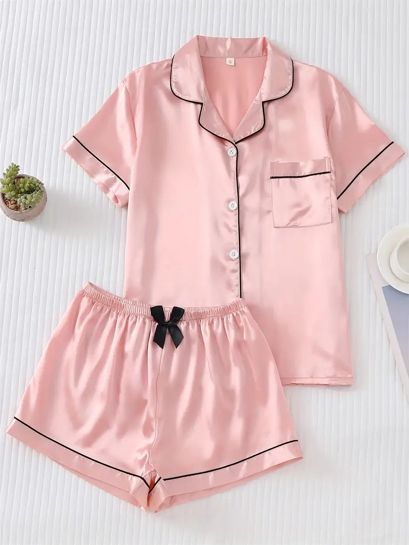 Summer Satin Pajamas Set